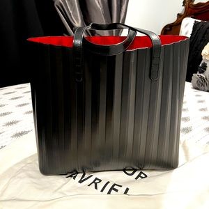 Mansur Gavriel Large Tote - ribbed (unique) Black and Red